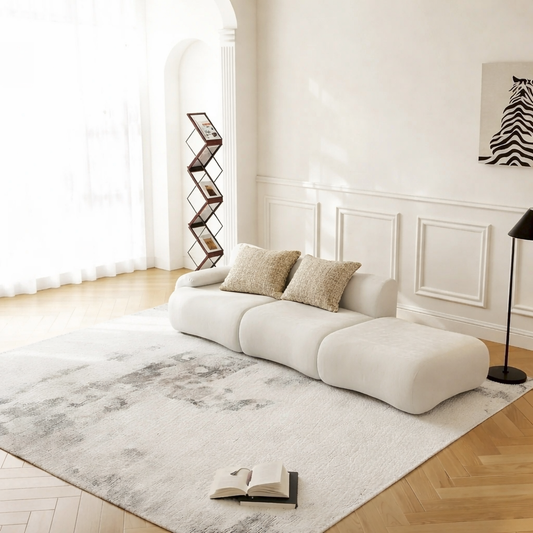 Minimal Low-Profile Right Corner Sofa | 2 Seats + Ottoman | Rollé® Qatar