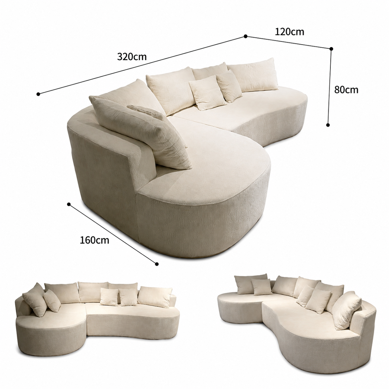 Left-Facing Modular Sofa | Curved Modern Design | Rollé® Qatar