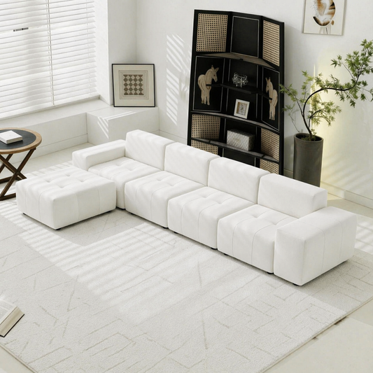 Contemporary Modular Sofa | 4 Seats + Ottoman | Modern Living | Rollé® Qatar