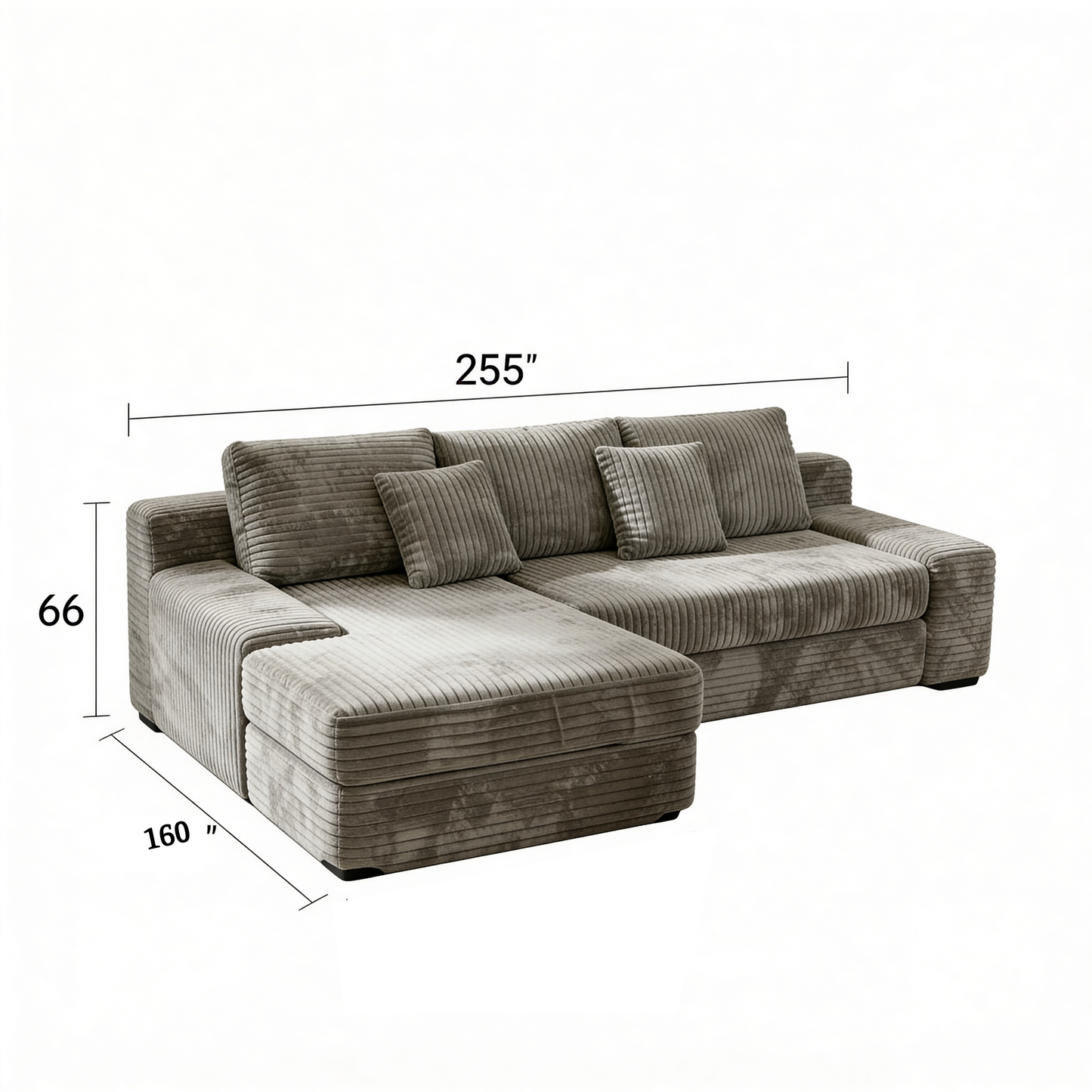 أريكة معيارية على شكل حرف L - كرسي استرخاء أيمن