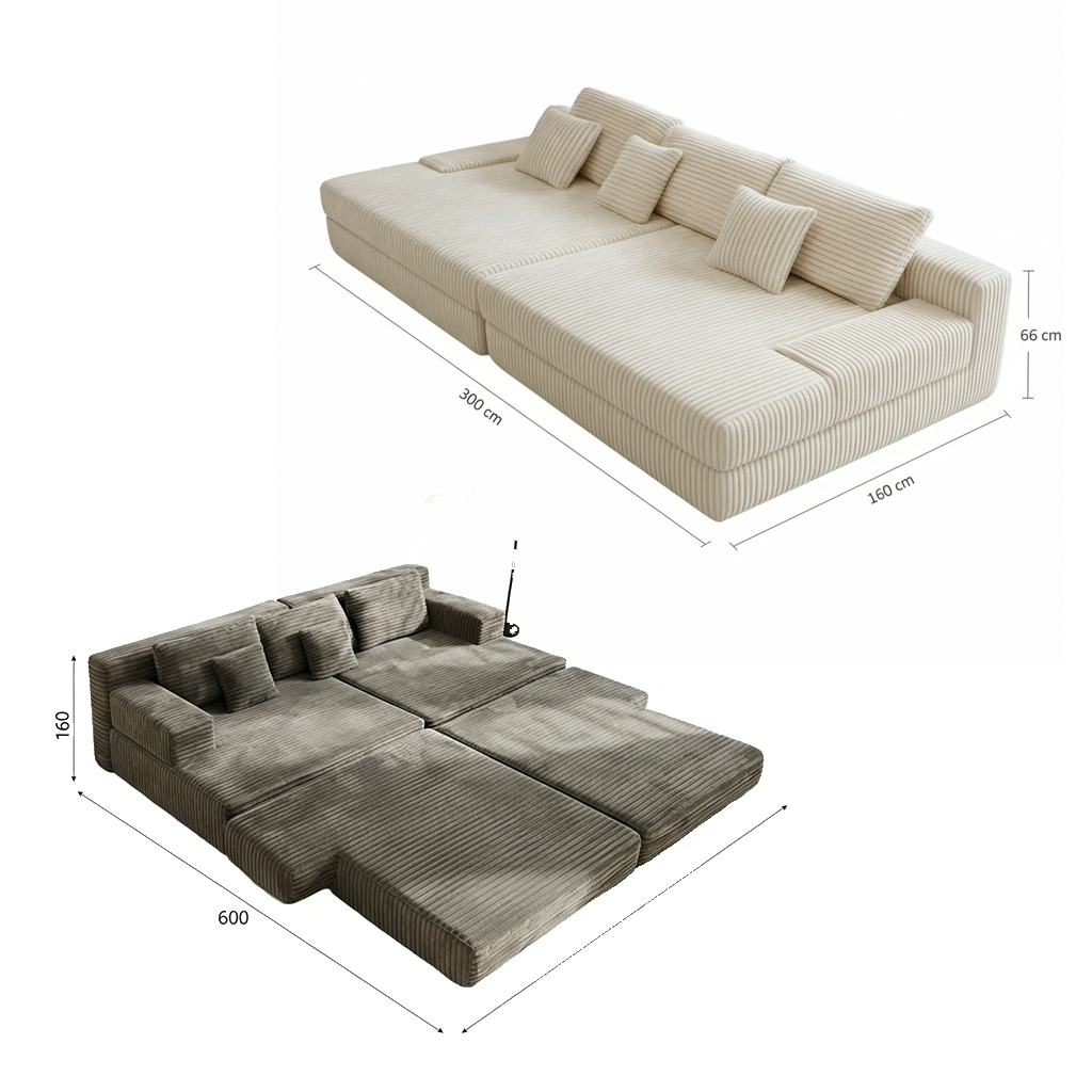 أريكة سرير قابلة للتحويل إلى وحدة نمطية