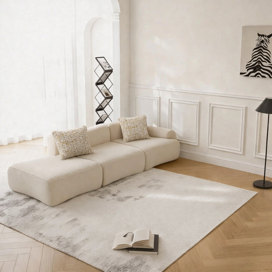Minimal Low-Profile Left Corner Sofa | 2 Seats + Ottoman | Rollé® Qatar