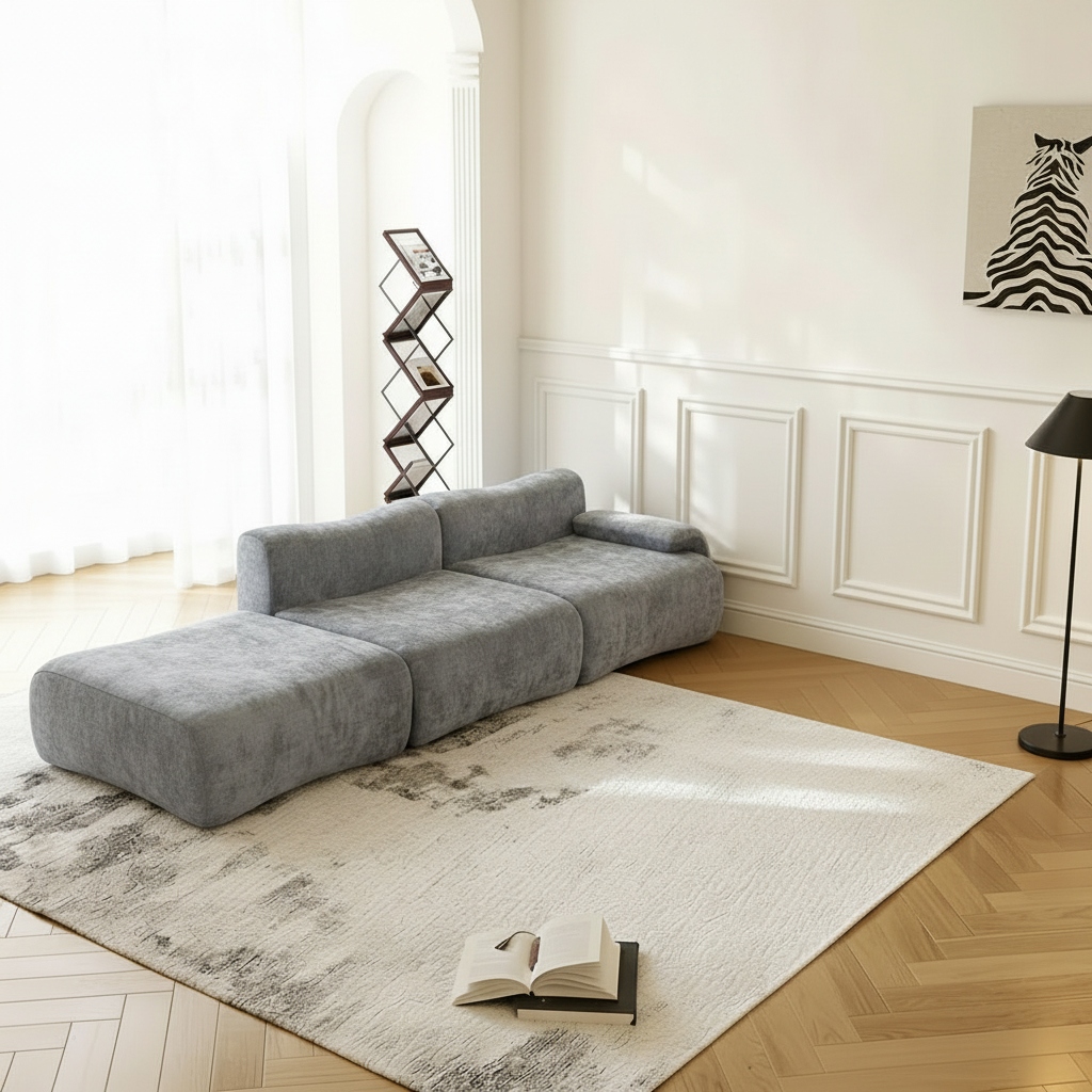 أريكة منخفضة الارتفاع قابلة للتعديل (الزاوية اليمنى)