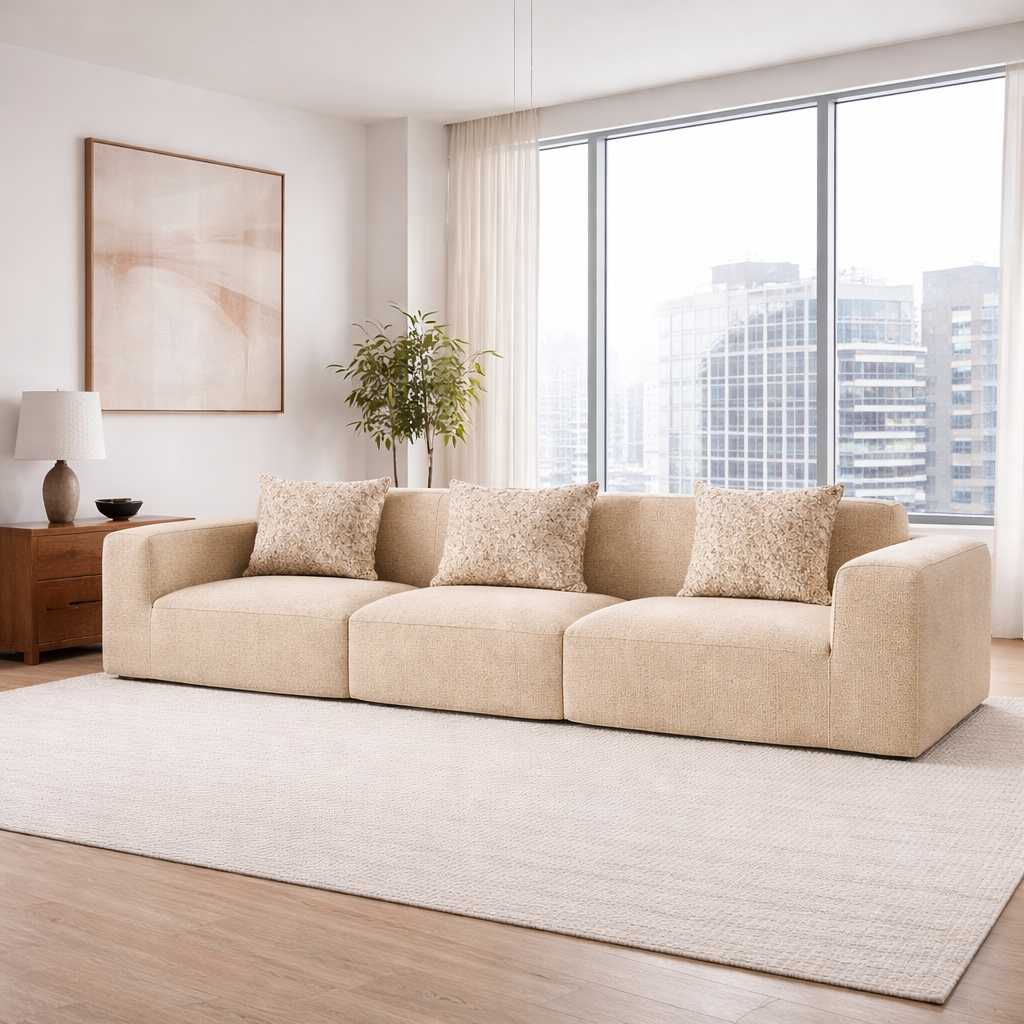 Modern Minimalist Sofa | 3 Seats | Elegant Clean Design | Rollé® Qatar