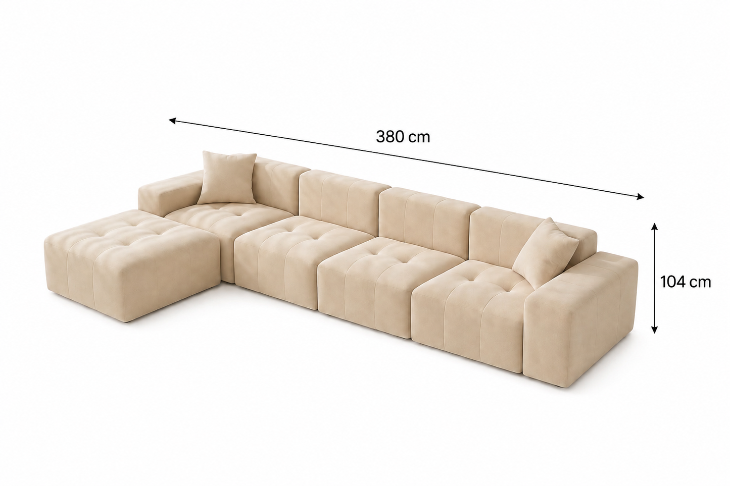 Contemporary Modular Sofa | 4 Seats + Ottoman | Modern Living | Rollé® Qatar