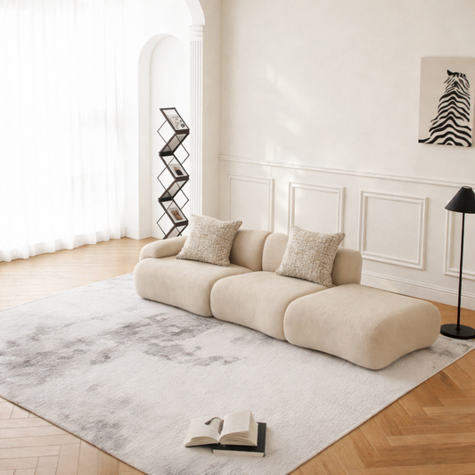 Minimal Low-Profile Right Corner Sofa | 2 Seats + Ottoman | Rollé® Qatar
