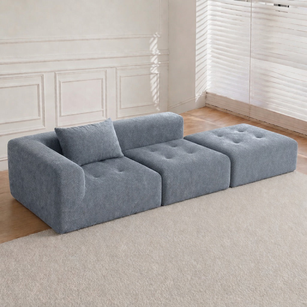 Minimal Modular Right Corner Sofa | 2 Seats + Ottoman | Rollé® Qatar