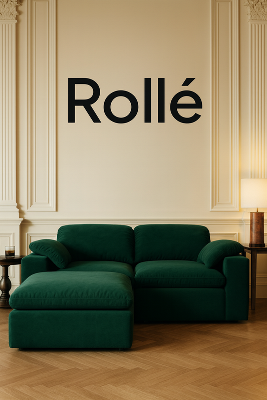 Vacuum Sealed Compression Sofa Velvet Cloud Sofa 2-seater with 1 Ottoman