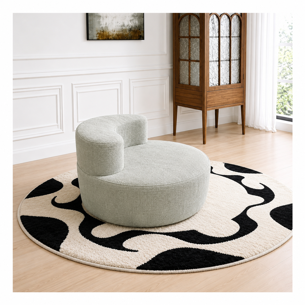 Modern Round Lounge Sofa | Minimal Design Comfort | Rollé® Qatar