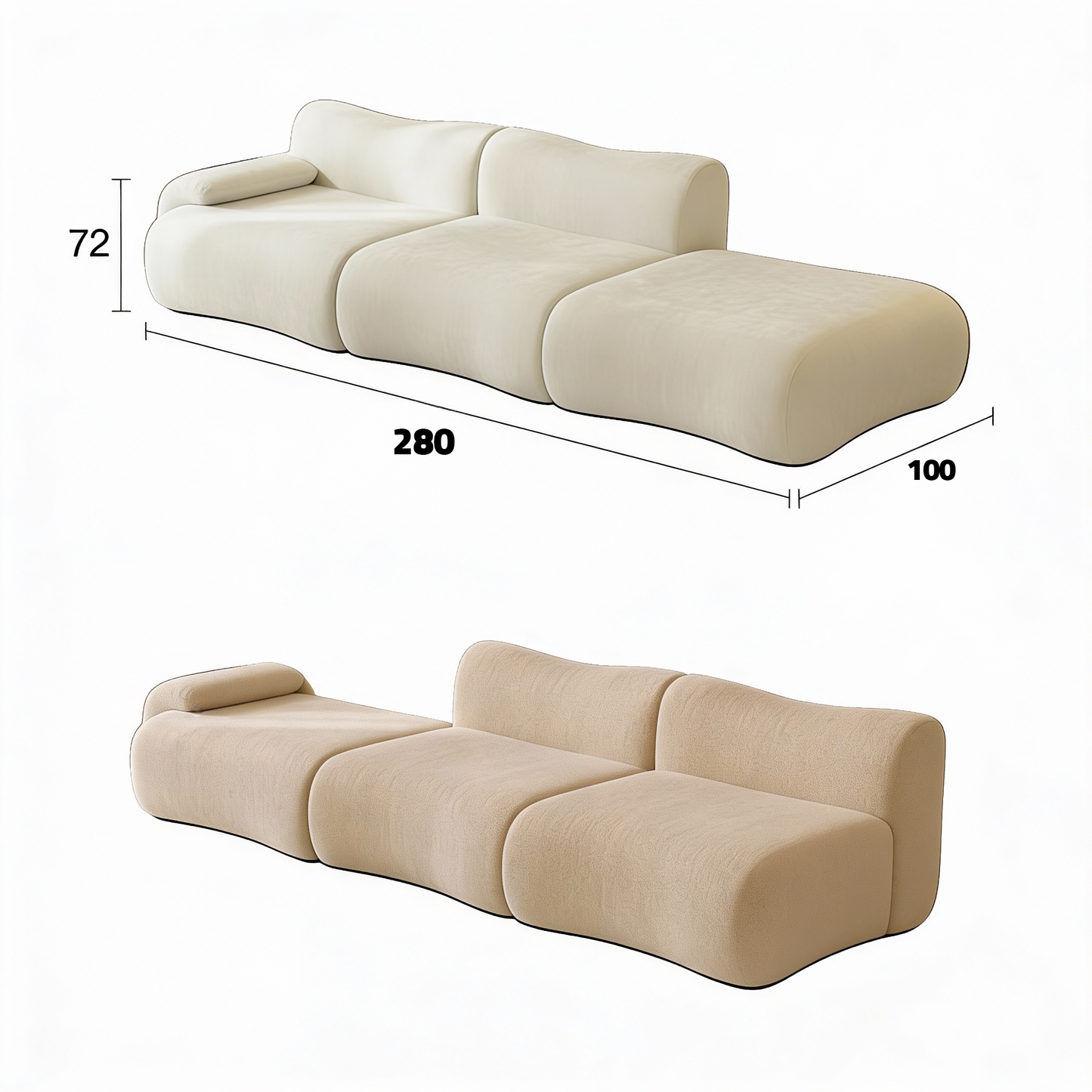 أريكة منخفضة الارتفاع قابلة للتعديل (الزاوية اليسرى)