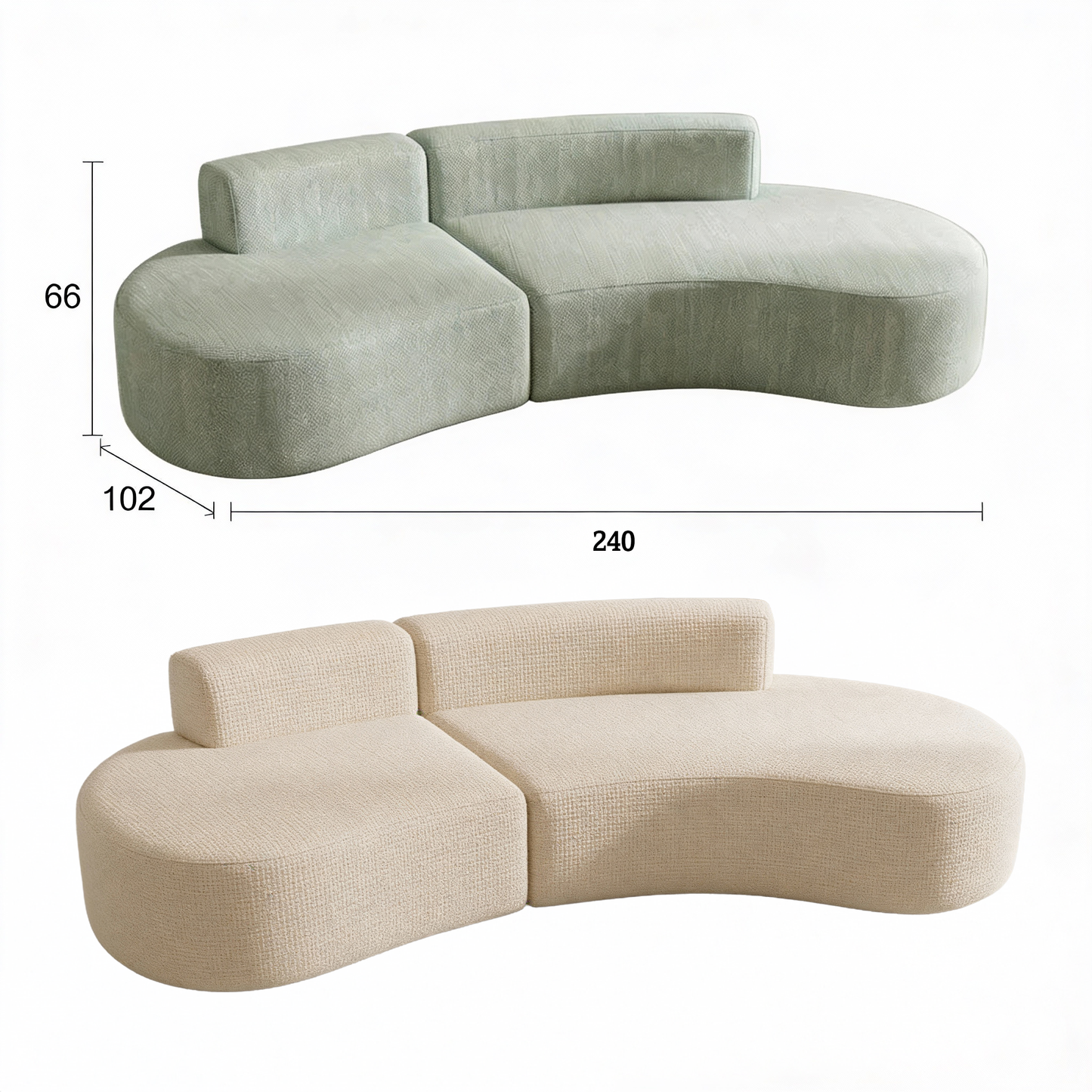 Right Curved Modular Sofa (M)