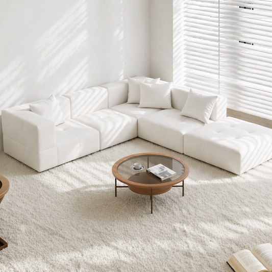 Modern Corner Modular Sofa | 3 Seats + Ottoman | Everyday Comfort | Rollé® Qatar