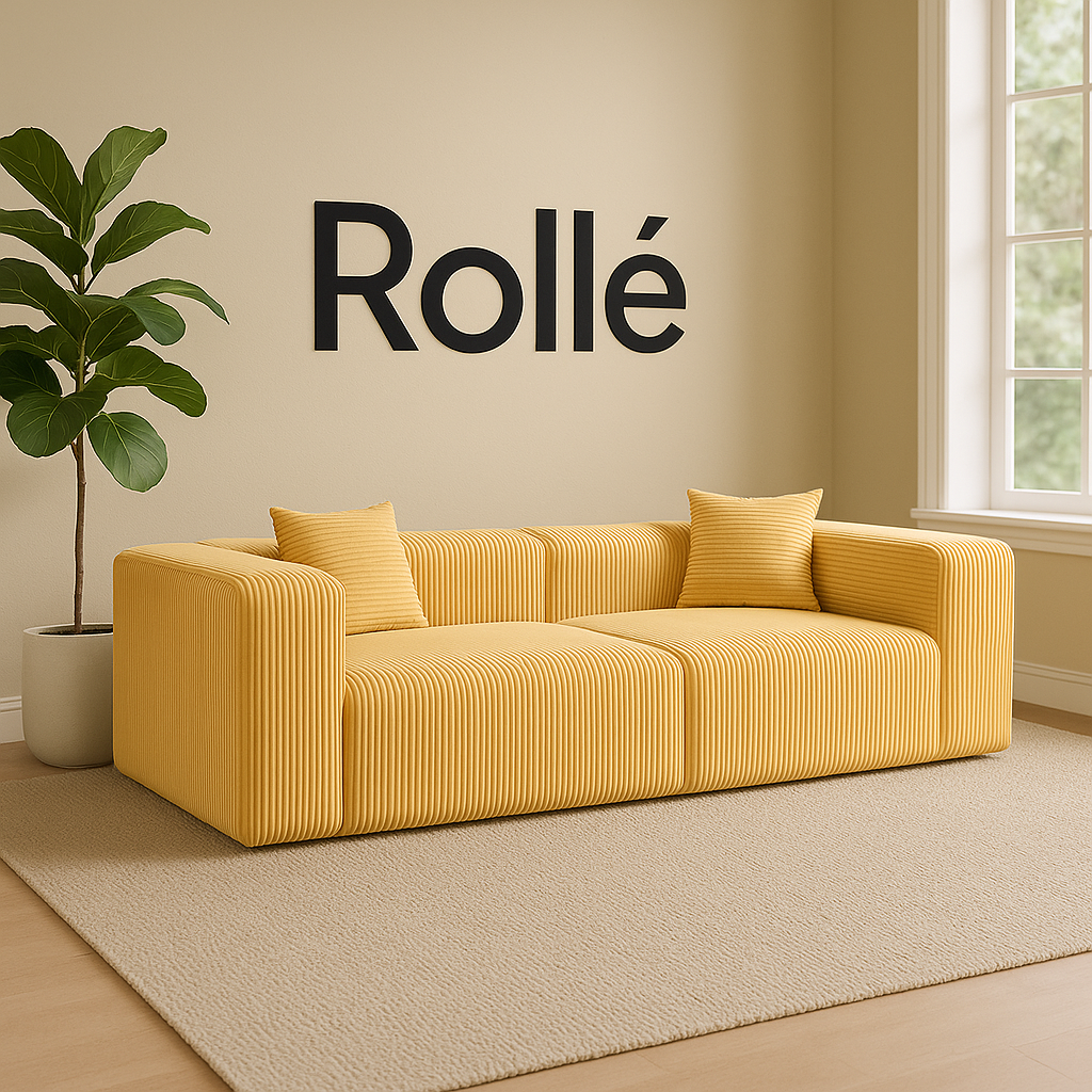 Lkikos Compressed Corduroy Couch Boneless Sofa Sponge Sofa