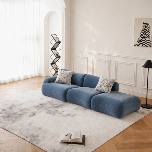Minimal Low-Profile Right Corner Sofa | 2 Seats + Ottoman | Rollé® Qatar