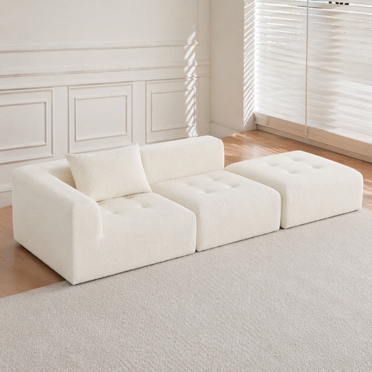Minimal Modular Right Corner Sofa | 2 Seats + Ottoman | Rollé® Qatar