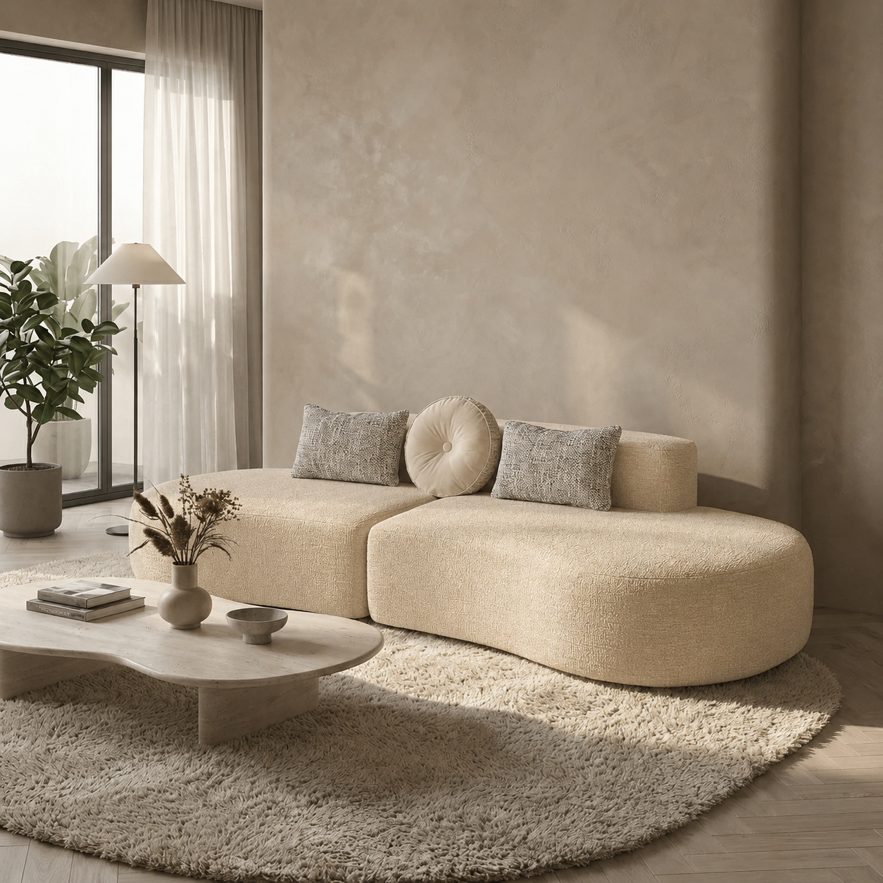 Right Curved Modular Sofa (L) | Modern Sectional Design | Rollé® Qatar
