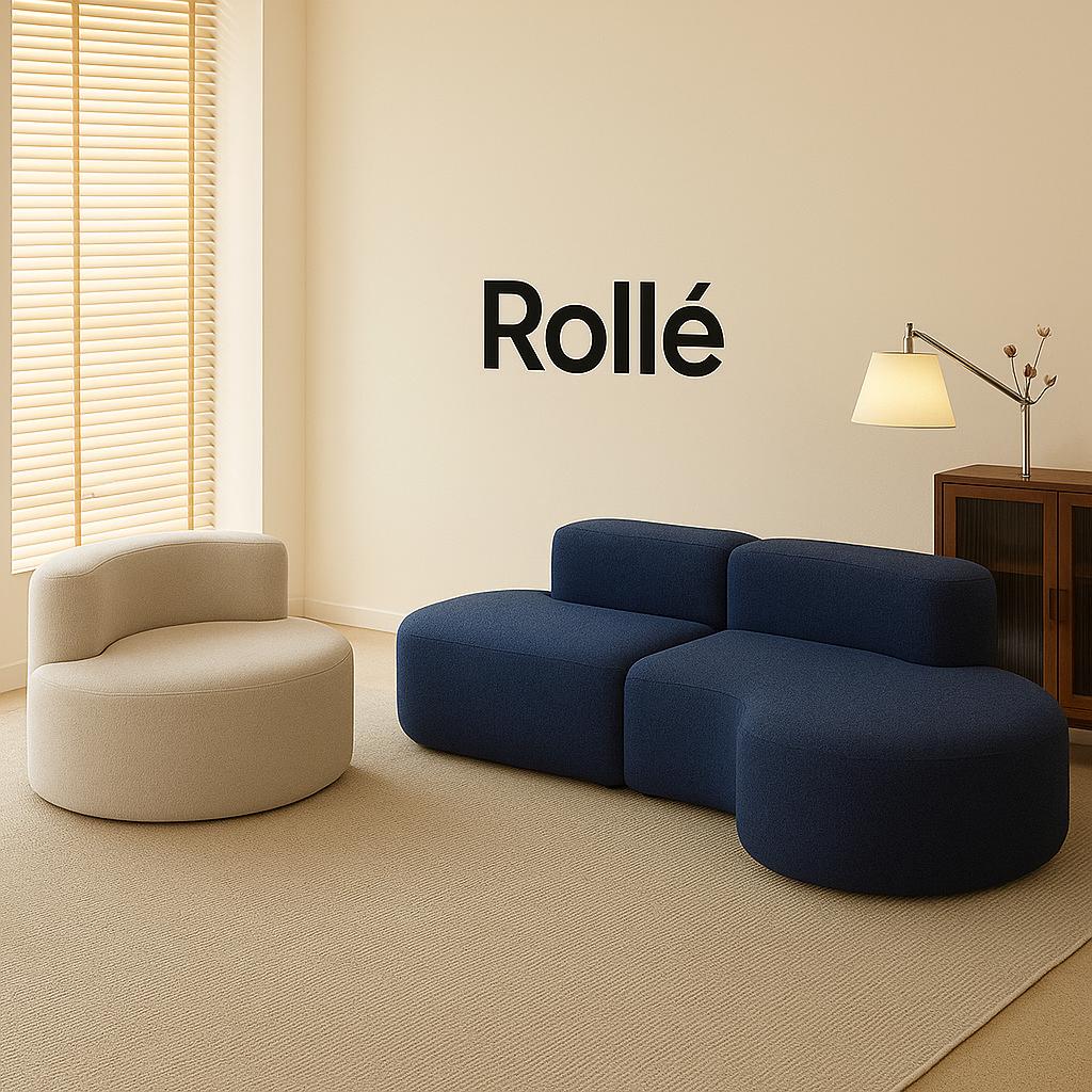 Curved Moon shaped vacuum compression sofa Boneless sponge couch